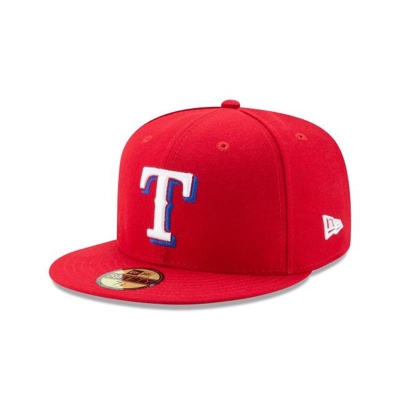 Red Texas Rangers Hat - New Era MLB Authentic Collection 59FIFTY Fitted Caps USA9216405